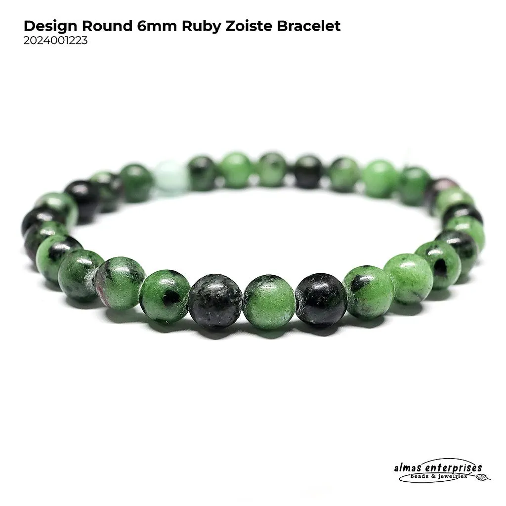 Design Round Ruby Zoisite Bracelet