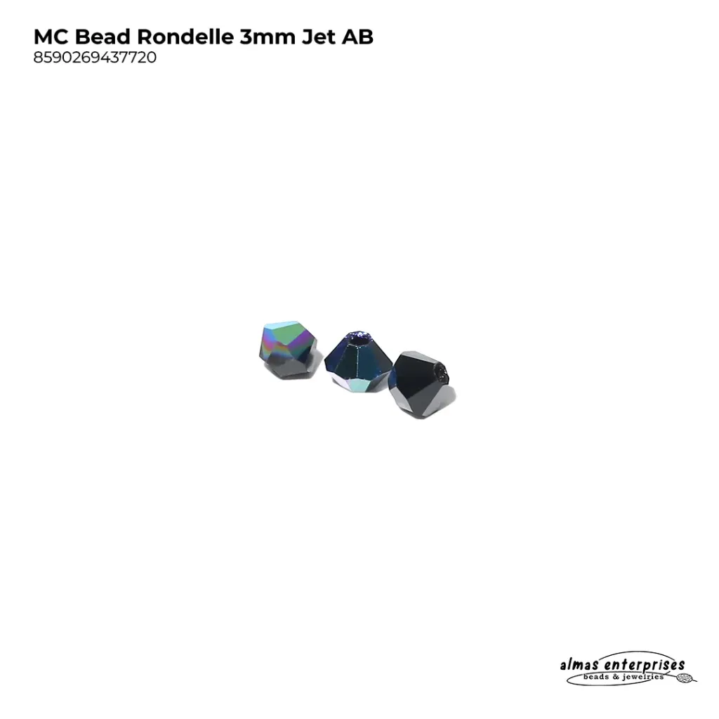 MC Bead Rondelle 3mm Jet AB