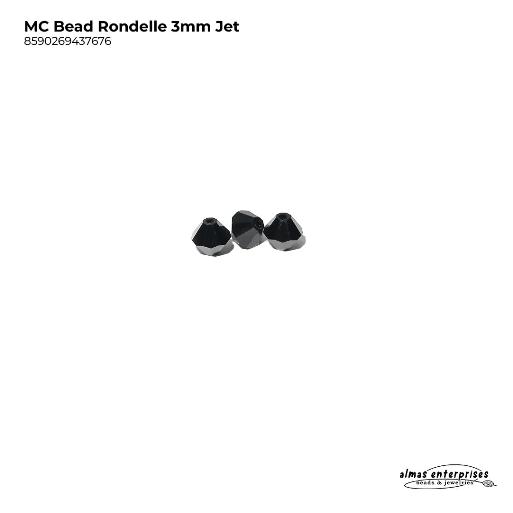 MC Bead Rondelle 3mm Jet