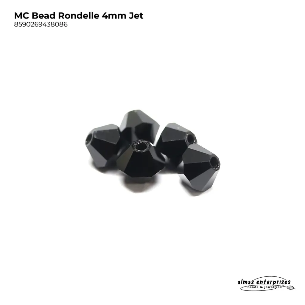 MC Bead Rondelle 4mm Jet