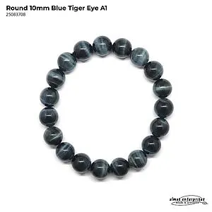 Round Blue Tiger Eye A1 Bracelet