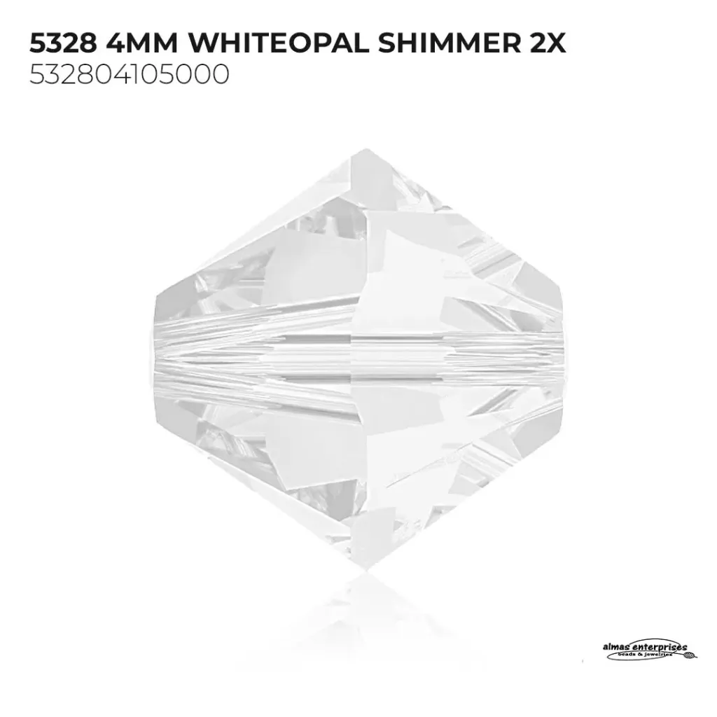 [532804105000] 5328 4MM WHITEOPAL SHIMMER 2X