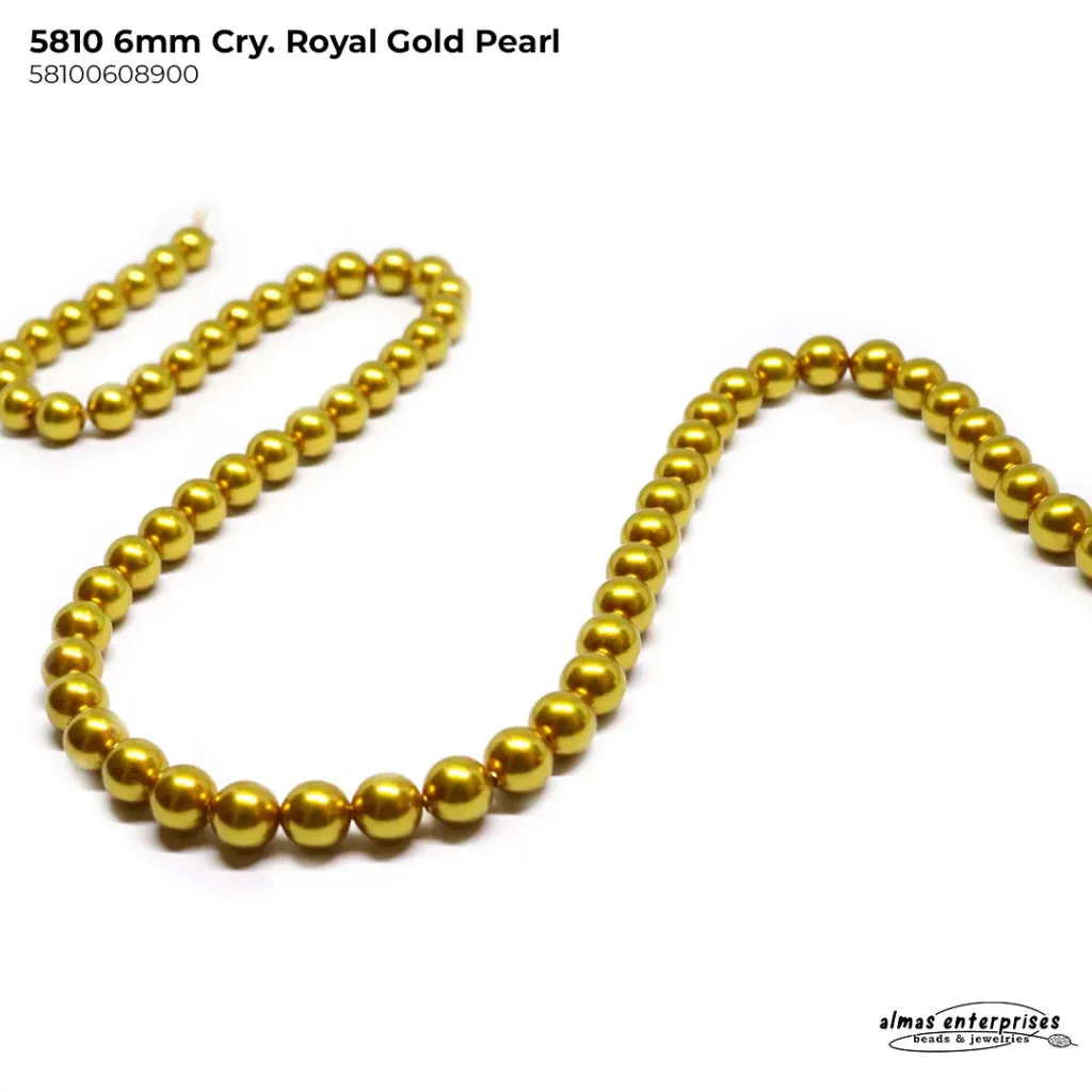 5810 6mm CRY.ROYAL GOLD PEARL