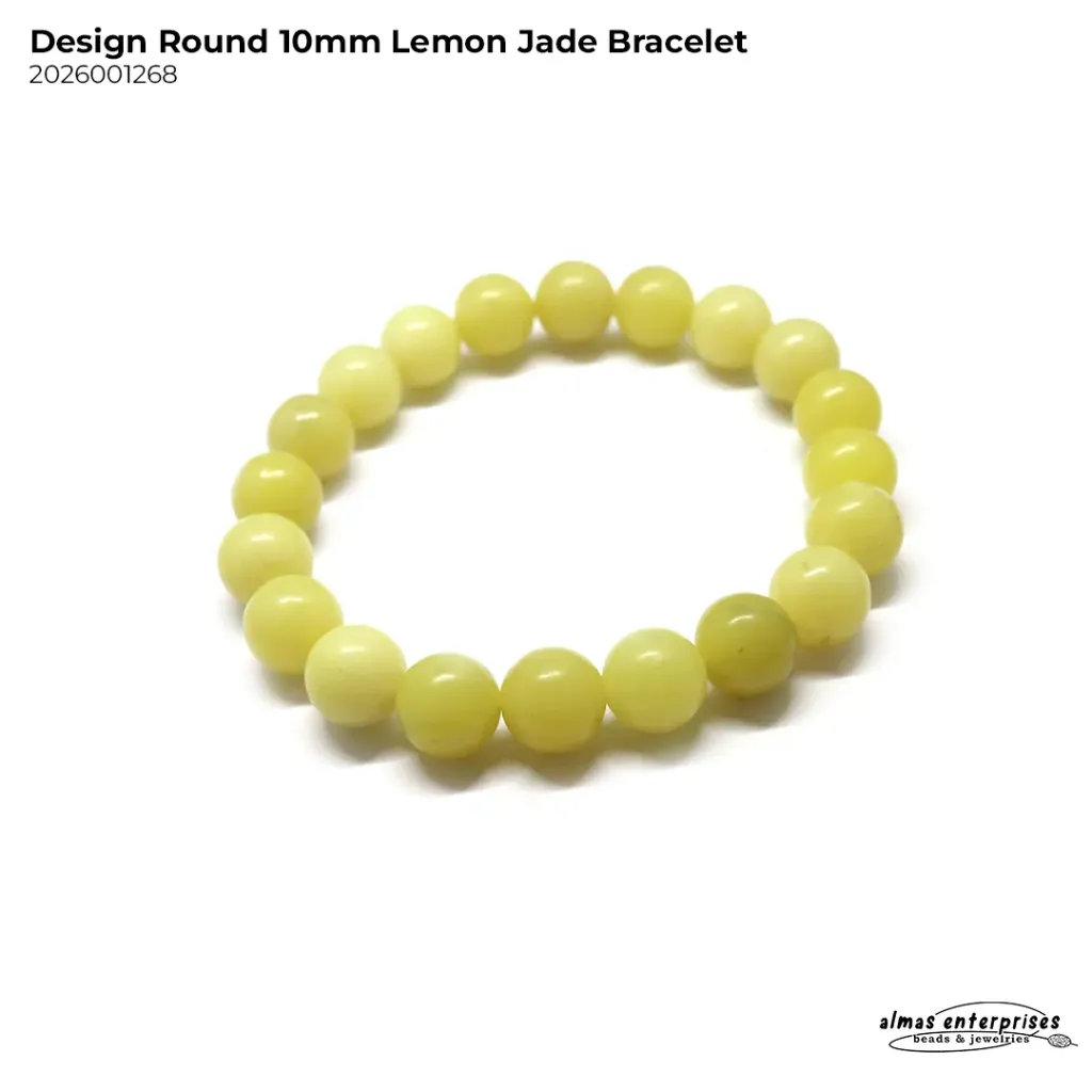 Design Round Lemon Jade Bracelet (8mm)