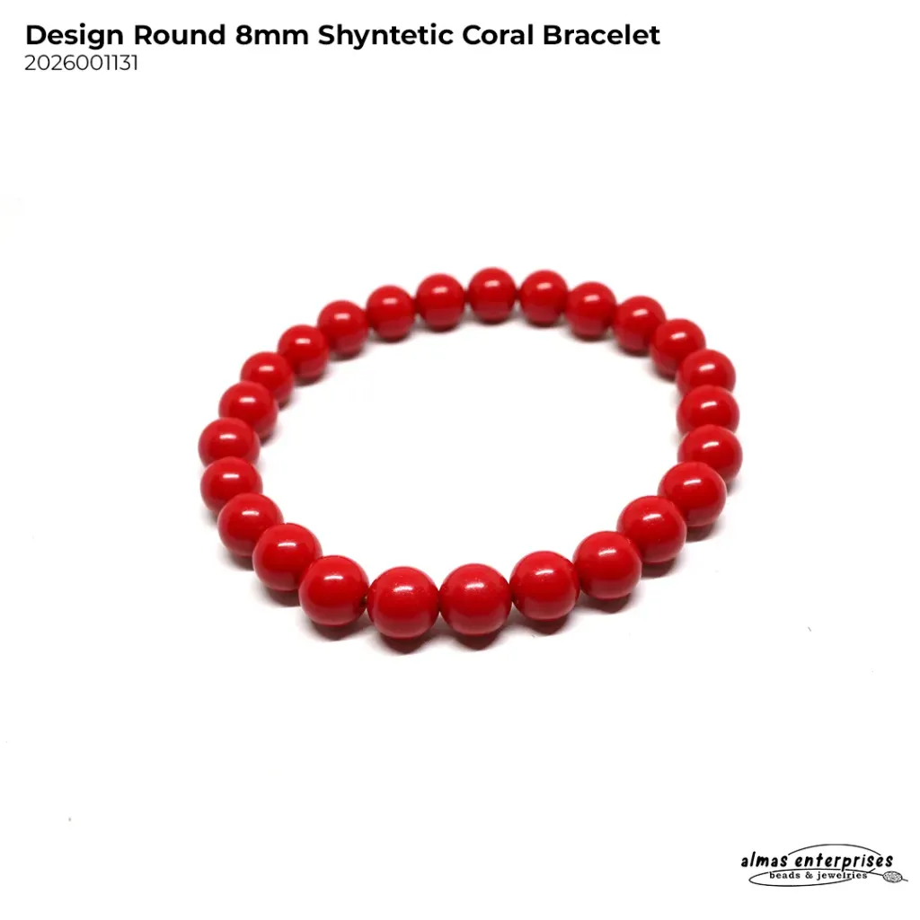 Design Round Red Synthetic Coral (6mm)