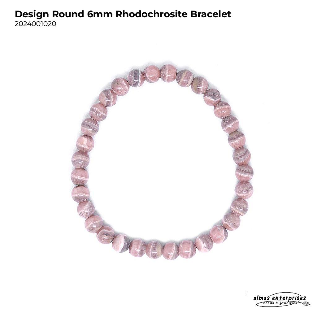 Design Round Rhodochrosite Bracelet