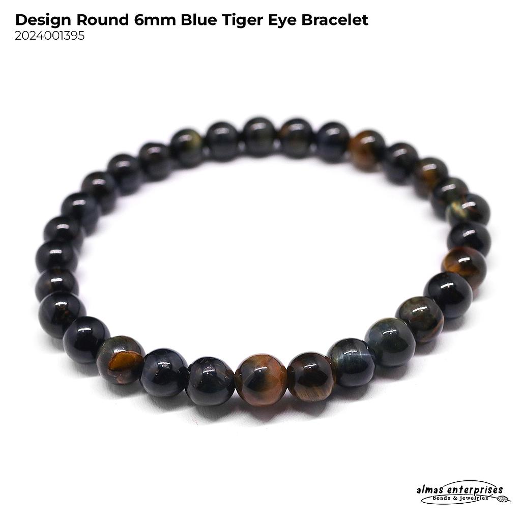 Design Round Blue Tiger Eye Bracelet