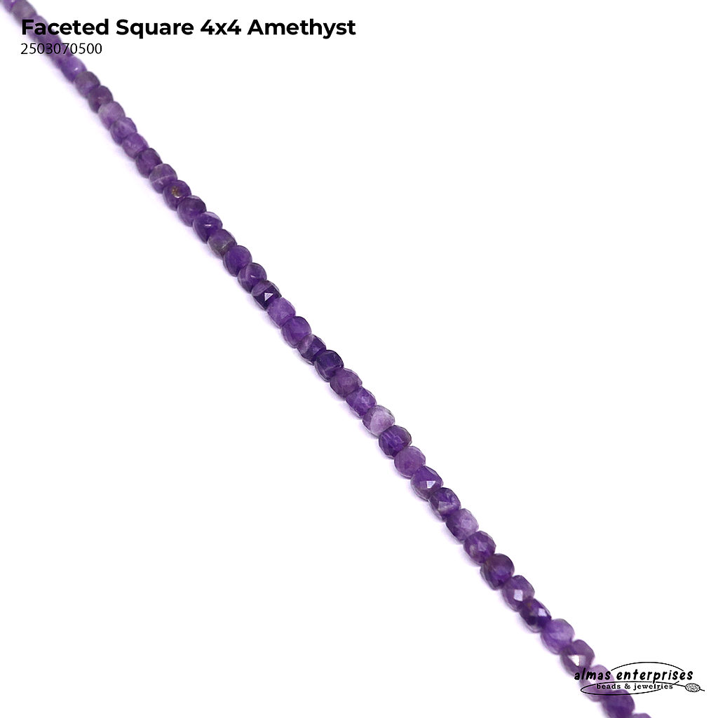 4x4mm SQUARE FACETED STONE