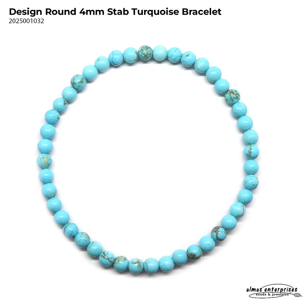 Design Round Stab Turquoise Bracelet