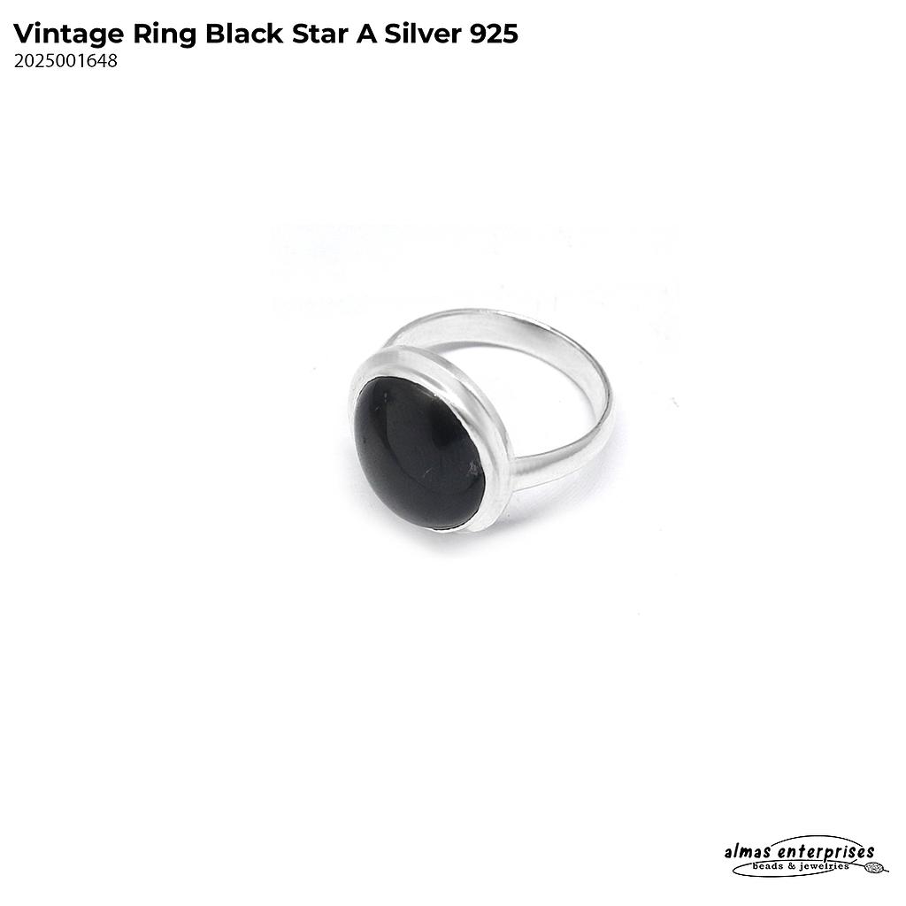 Black Star Vintage Ring Silver 925