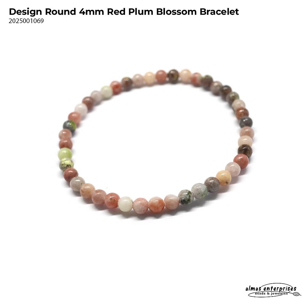 Design Round Red Plum Blossom Bracelet