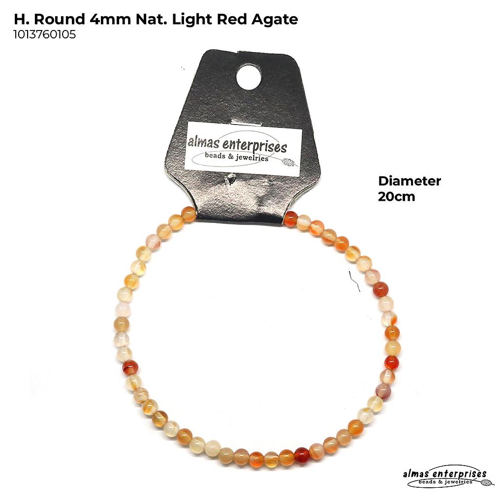 H. Round Natural Lt Red Agate