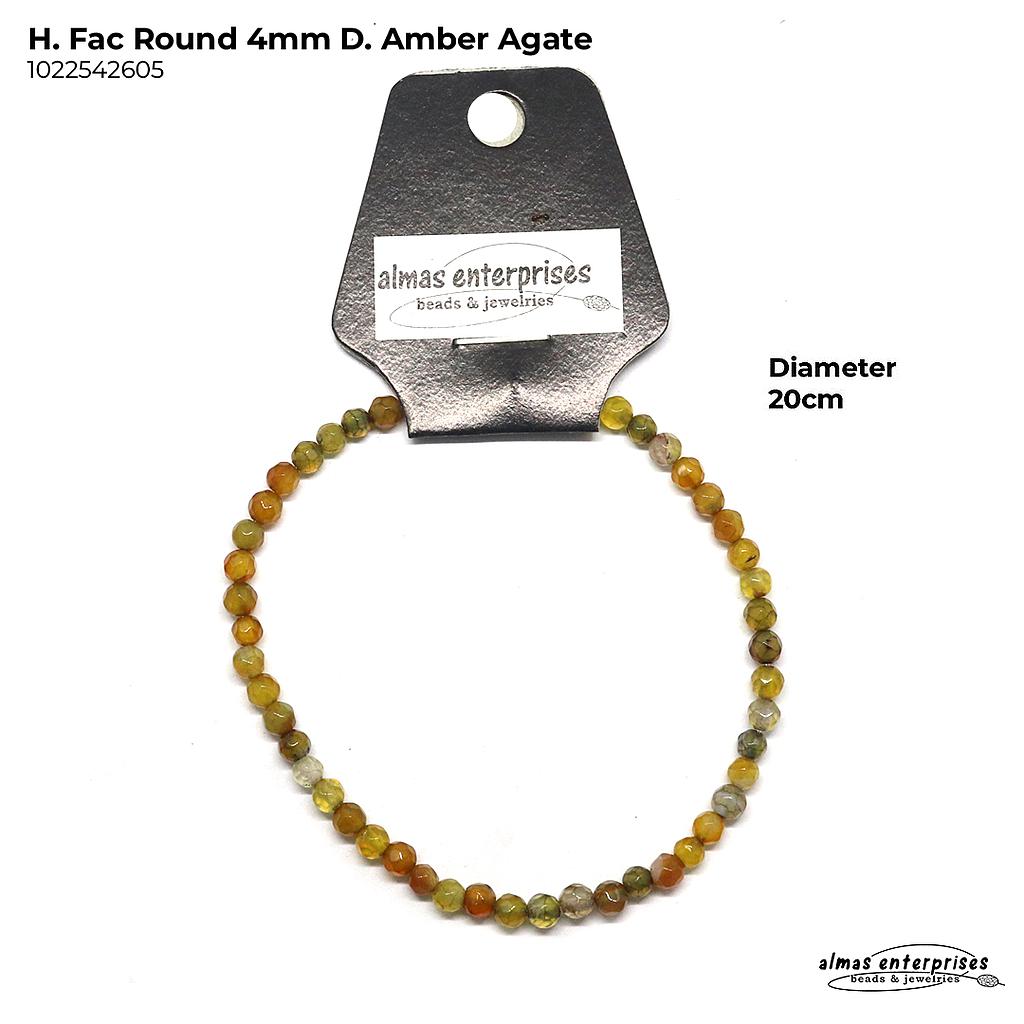 H. Faceted Round D. Amber Agate