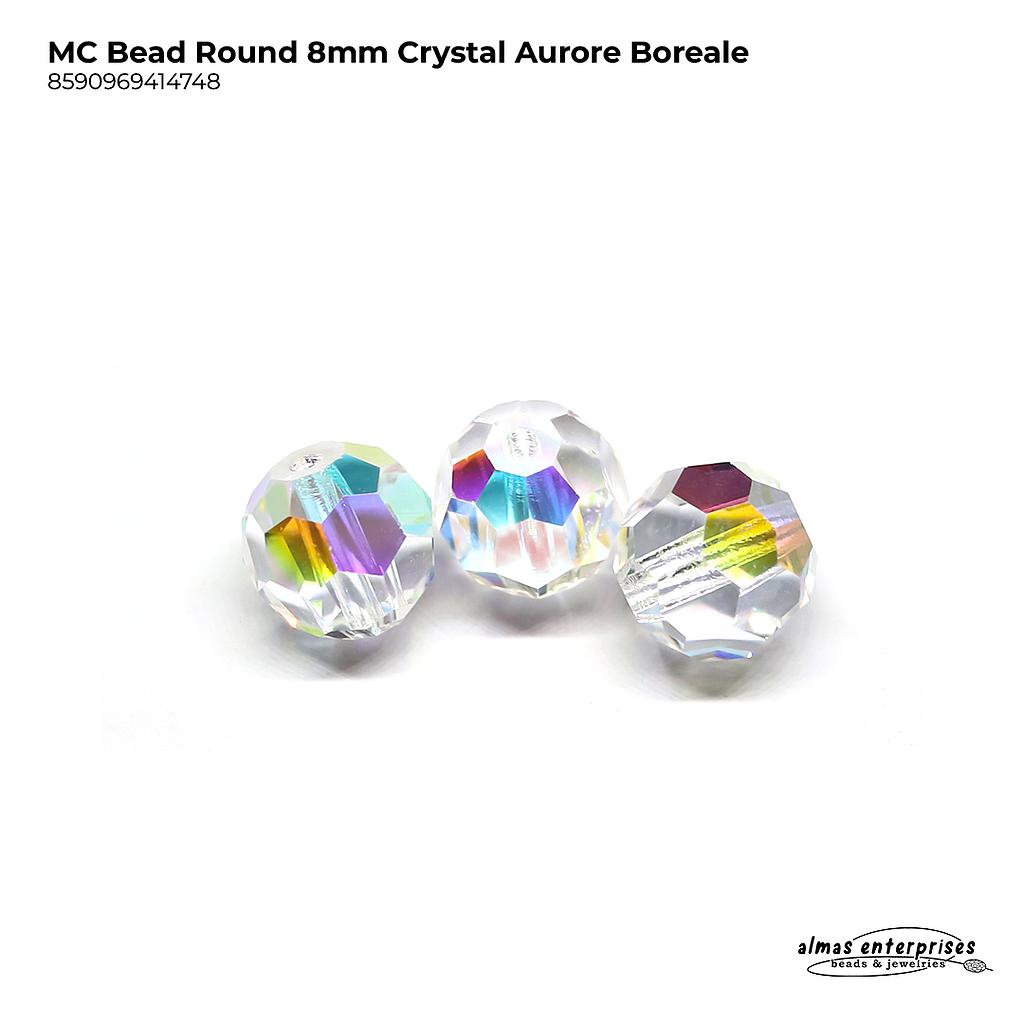MC Bead Round 8mm Crystal AB