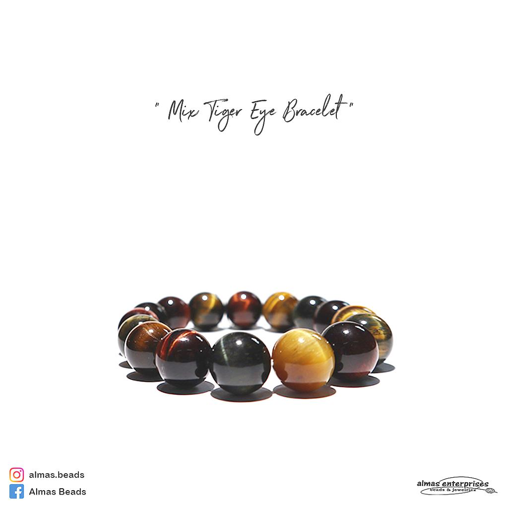 Round Mix Tiger Eye Bracelet