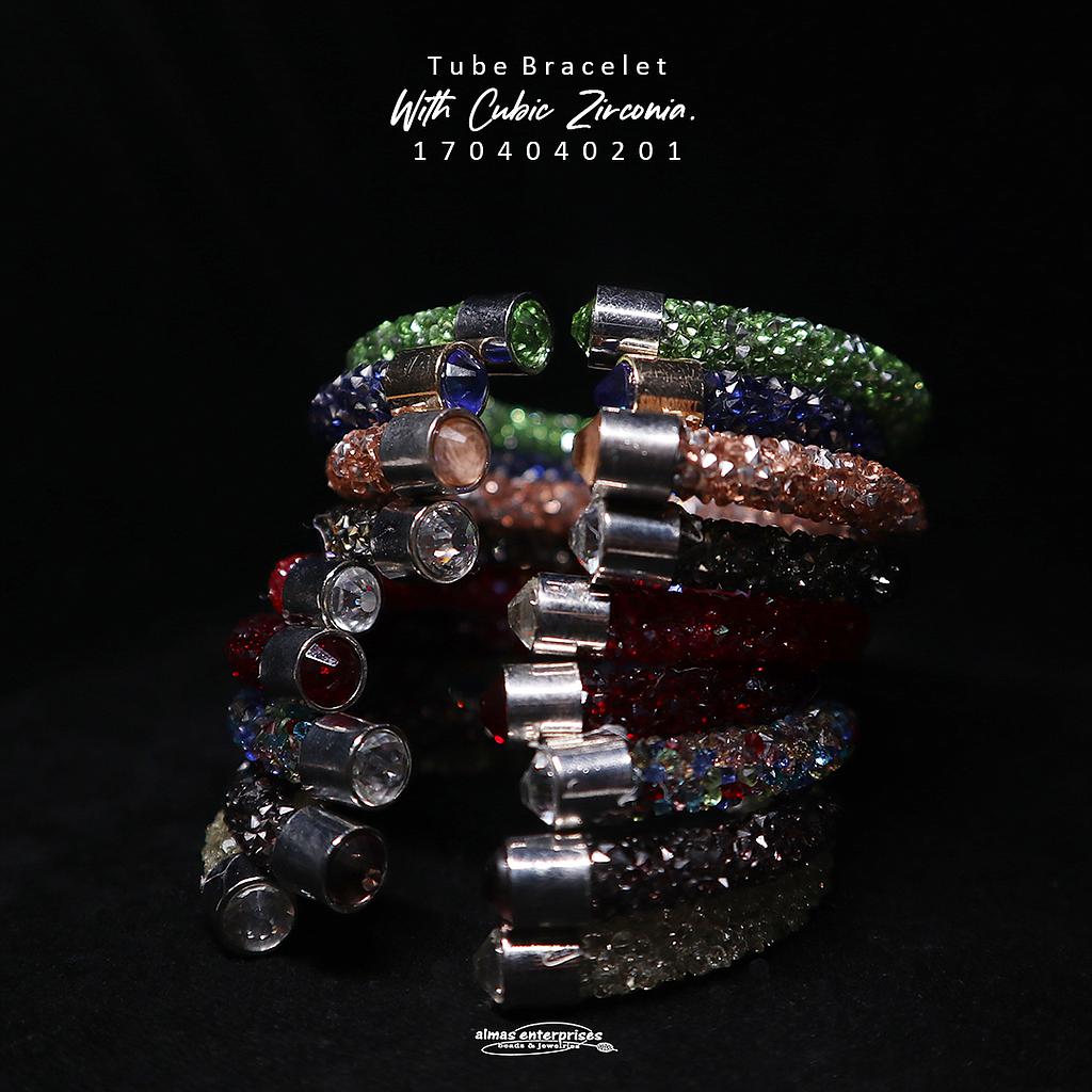 Tube Bracelet With CZ