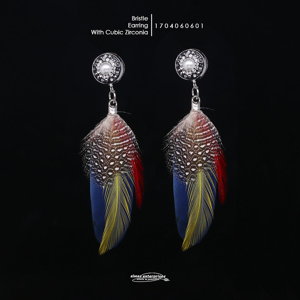 Bristle Earring with CZ