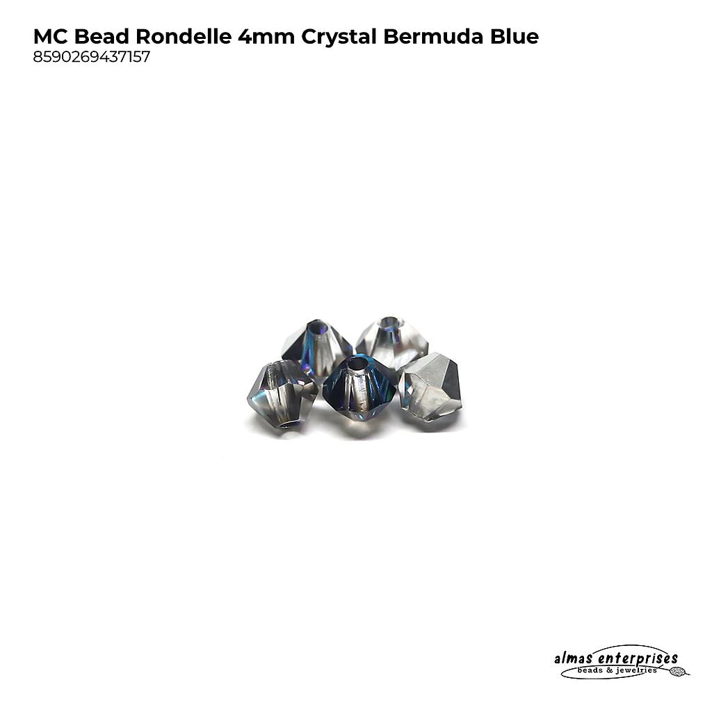 MC Bead Rondelle 4mm Crystal Bermuda Blue