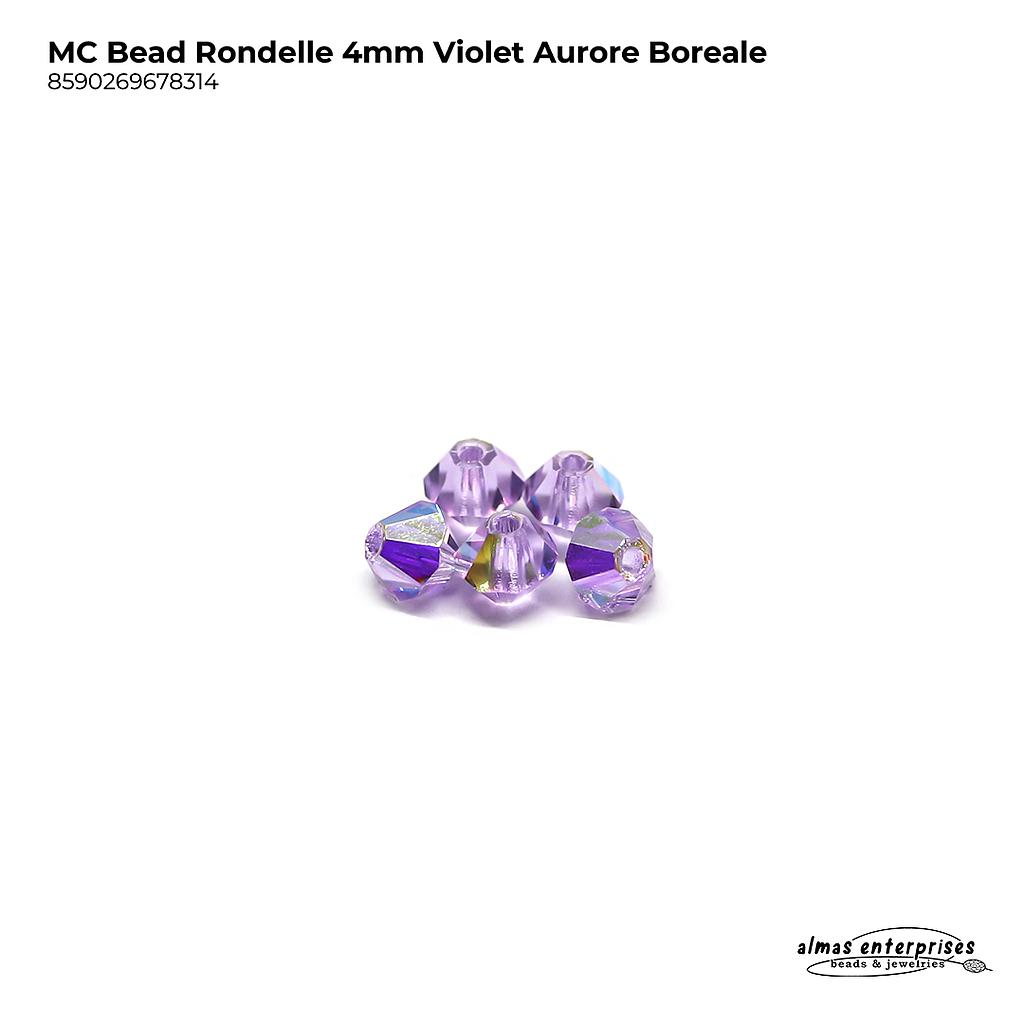 MC Bead Rondelle 4mm Violet AB