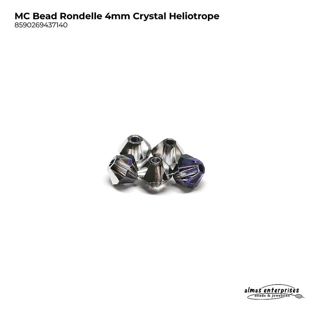 MC Bead Rondelle 4mm Crystal Heliotrope