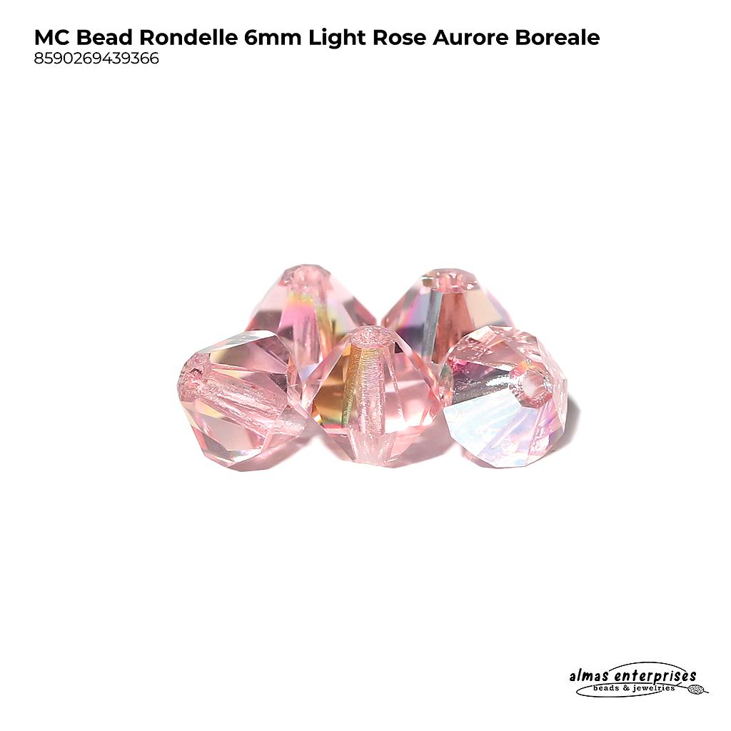MC Bead Rondelle 6mm Lt.Rose AB