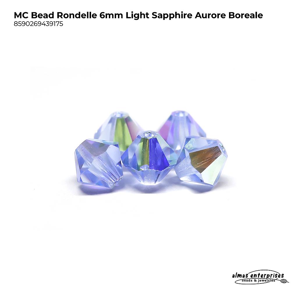 MC Bead Rondelle 6mm Lt.Sapph AB