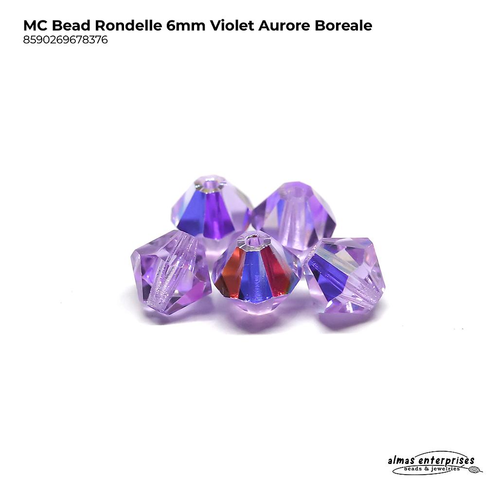 MC Bead Rondelle 6mm Violet AB