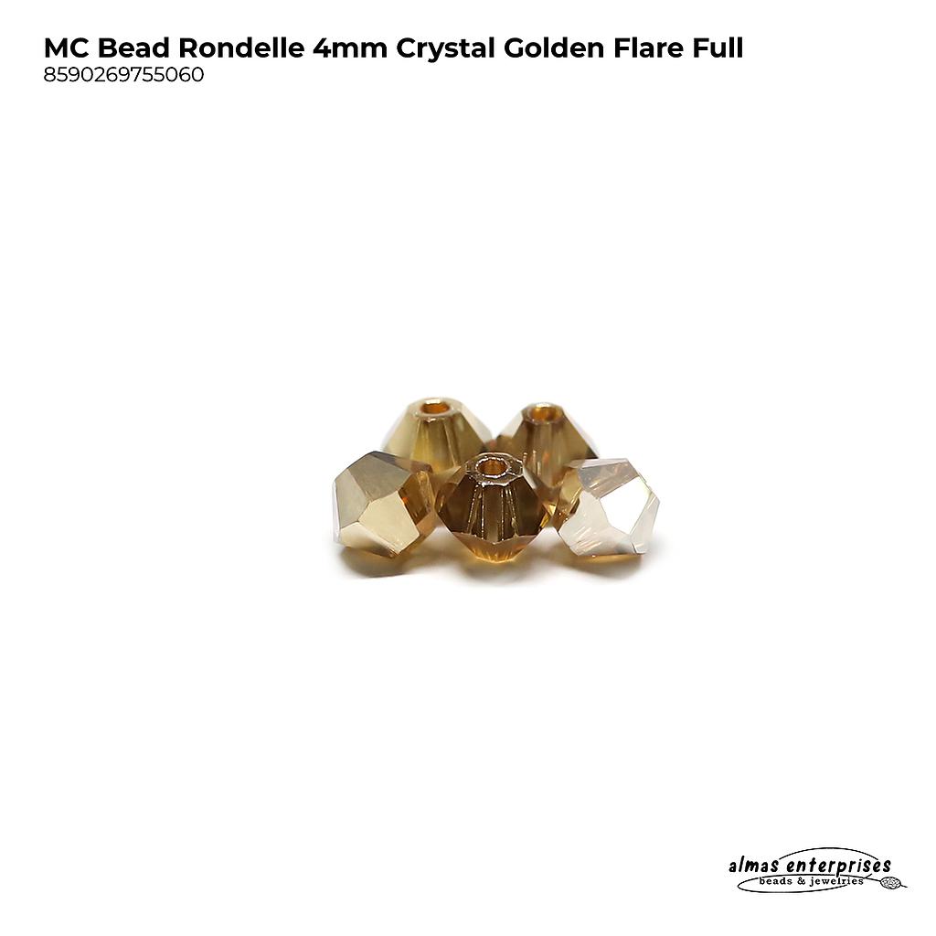 MC Bead Rondelle 4mm crystal Golden Flare Full