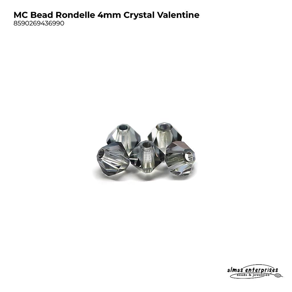 MC Bead Rondelle 4mm crystal Valentinite