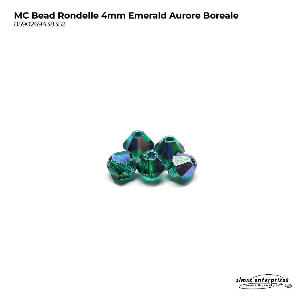 MC Bead Rondelle 4mm Emerald AB