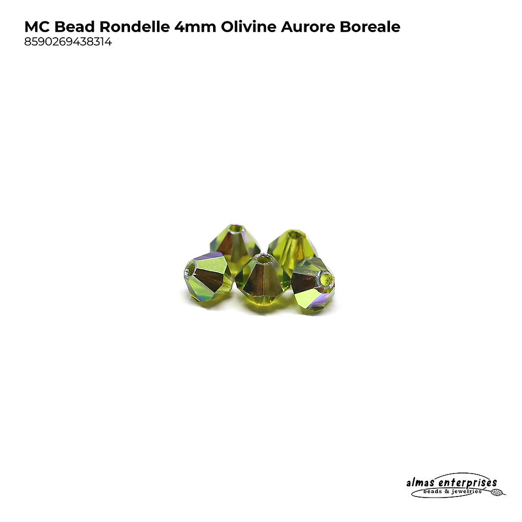 MC Bead Rondelle 4mm olivine AB