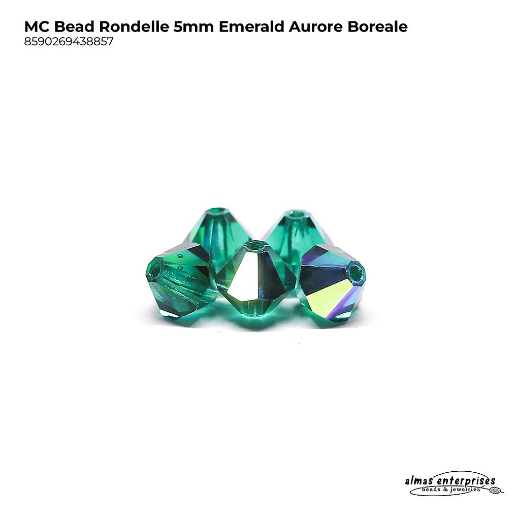 MC Bead Rondelle 5mm emerald AB