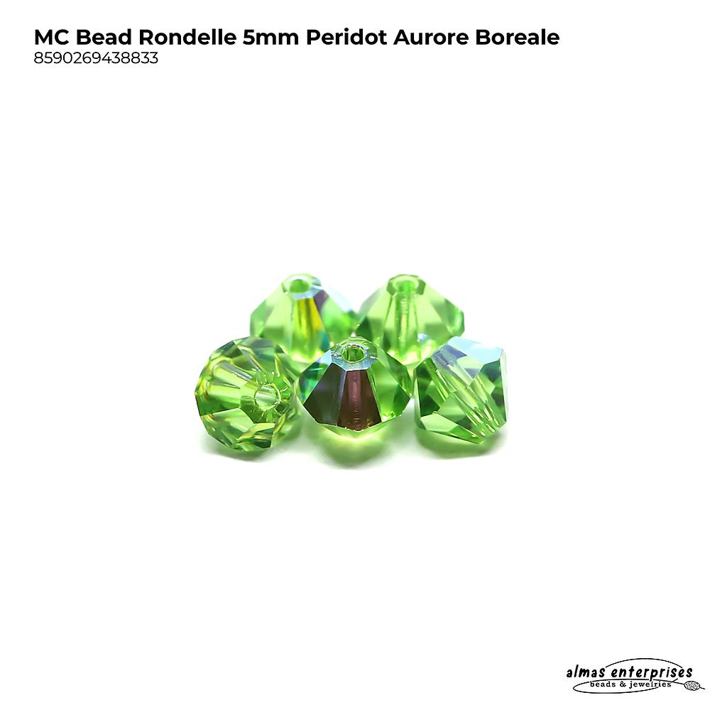 MC Bead Rondelle 5mm peridot AB