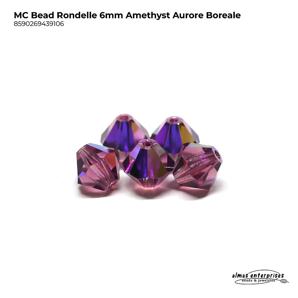 MC Bead Rondelle 6mm Amethyst AB