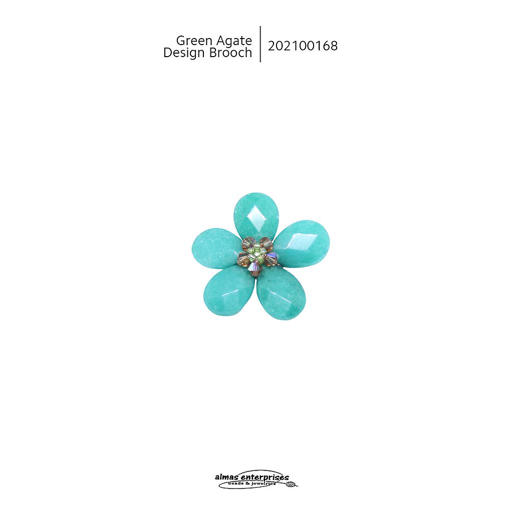 Green Agate Design Brooch