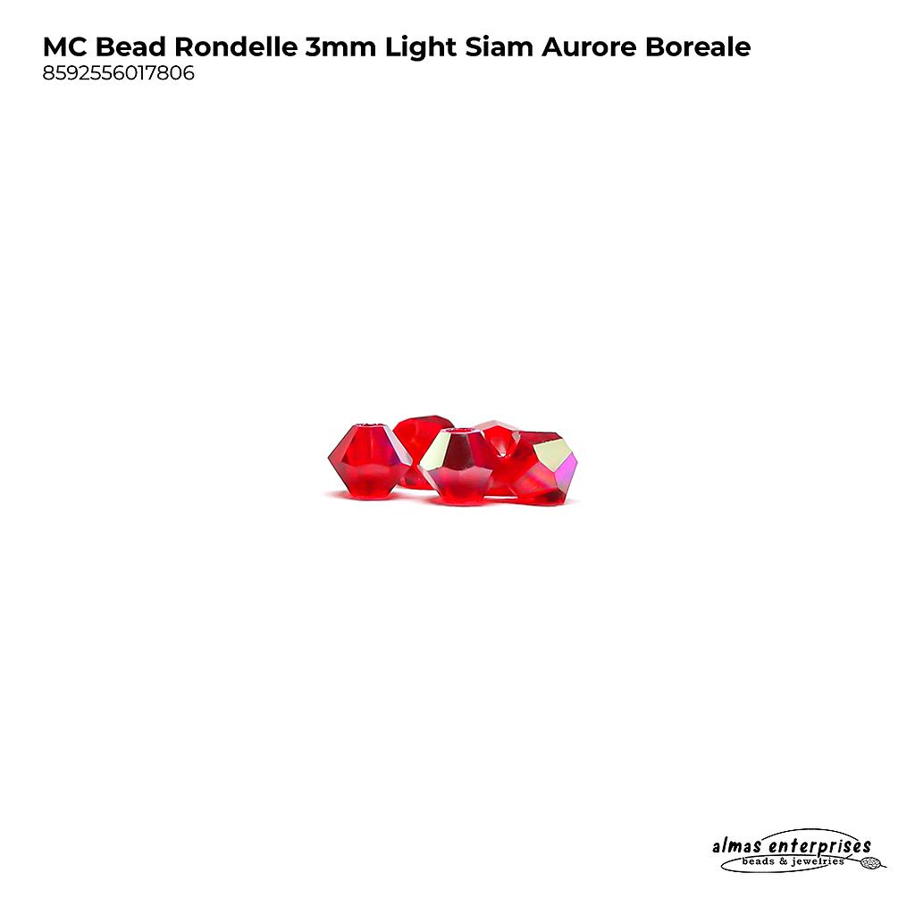 MC Bead Rondelle 3mm Lt.Siam AB