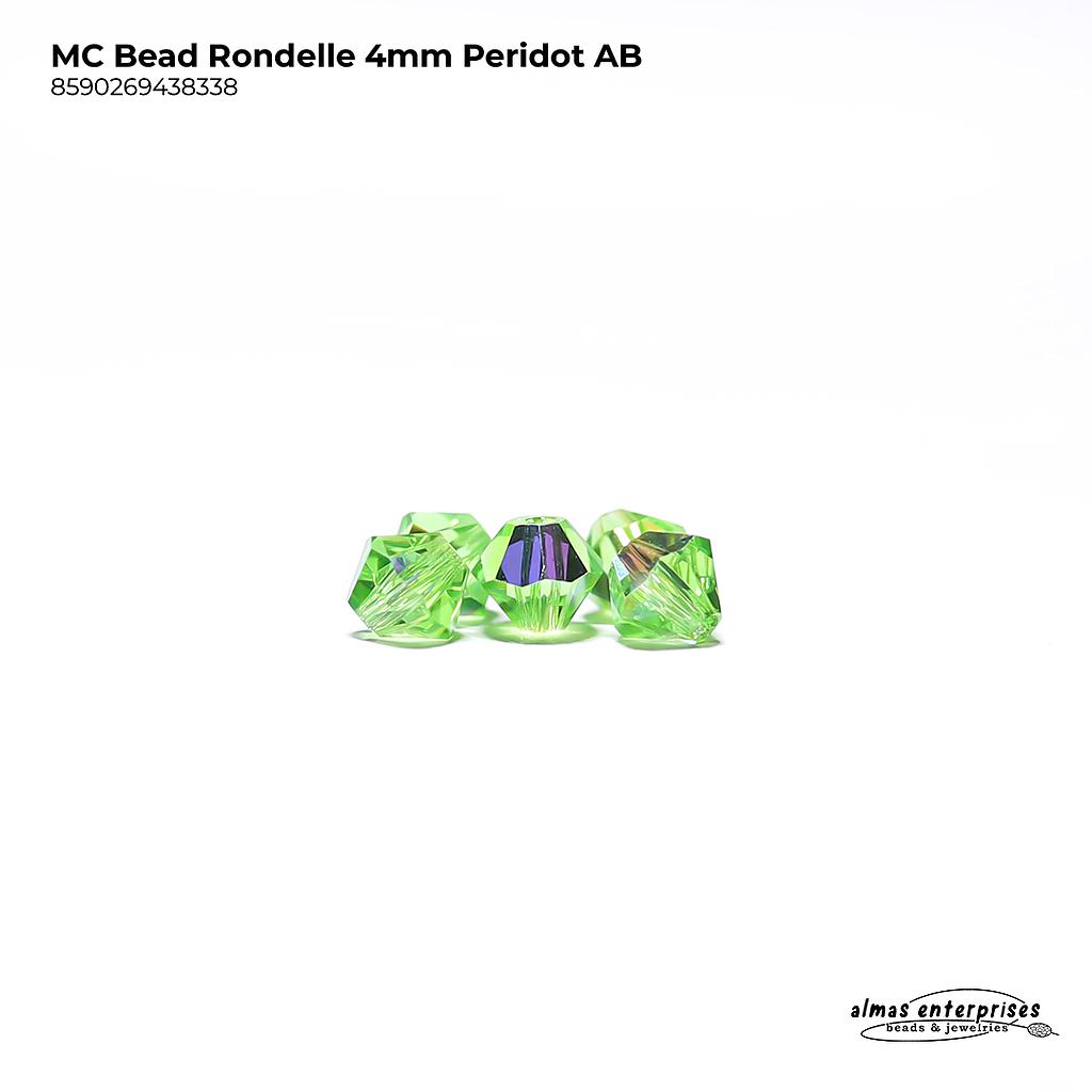 MC Bead Rondelle 4mm Peridot AB