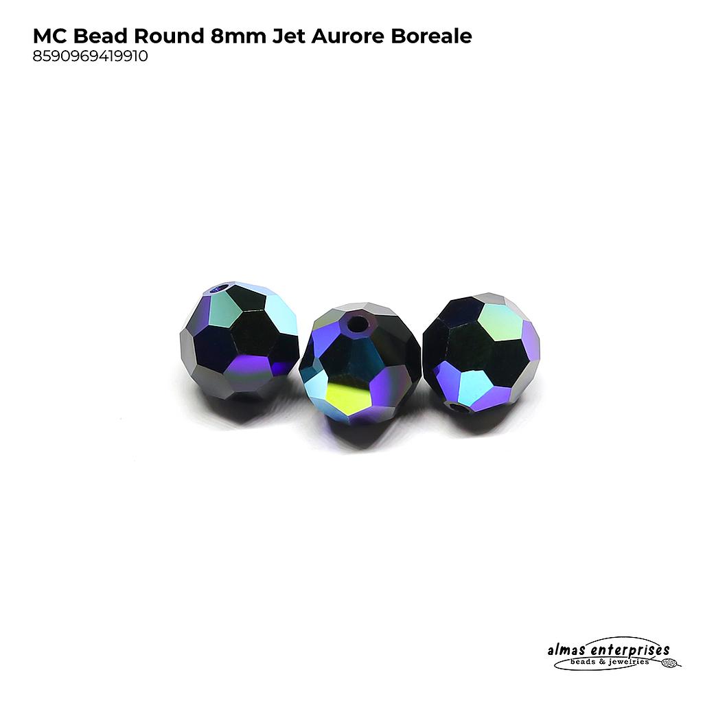 MC Bead Round 8mm Jet AB