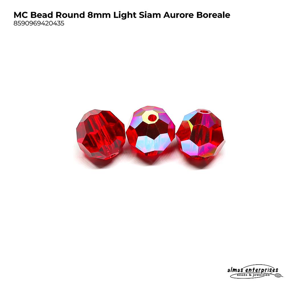 MC Bead Round 8mm Lt.Siam AB