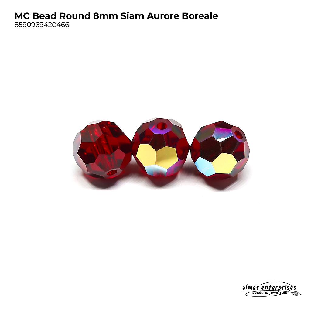 MC Bead Round 8mm Siam AB