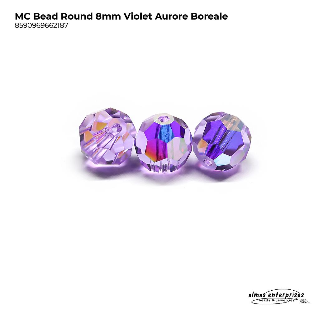 MC Bead Round 8mm Violet AB