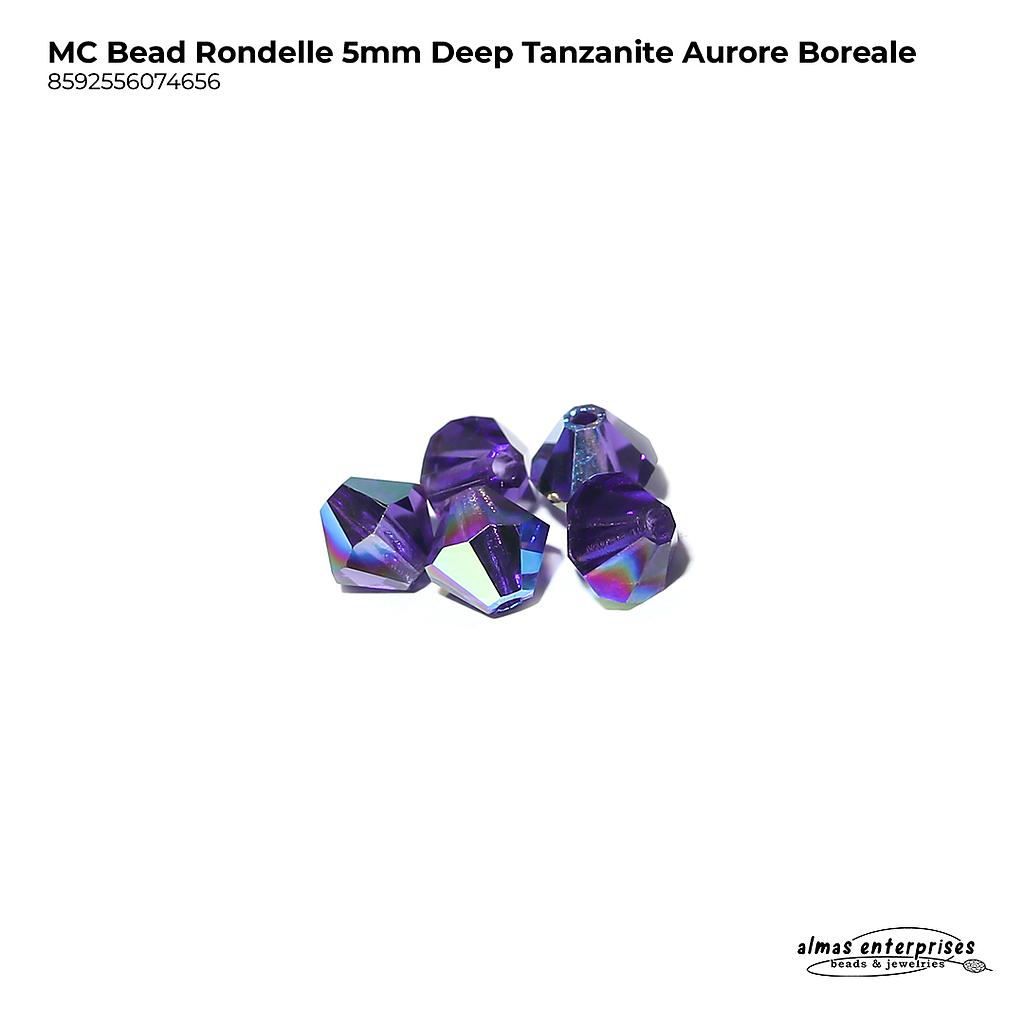 MC Bead Rondelle 5mm Deep Tan AB