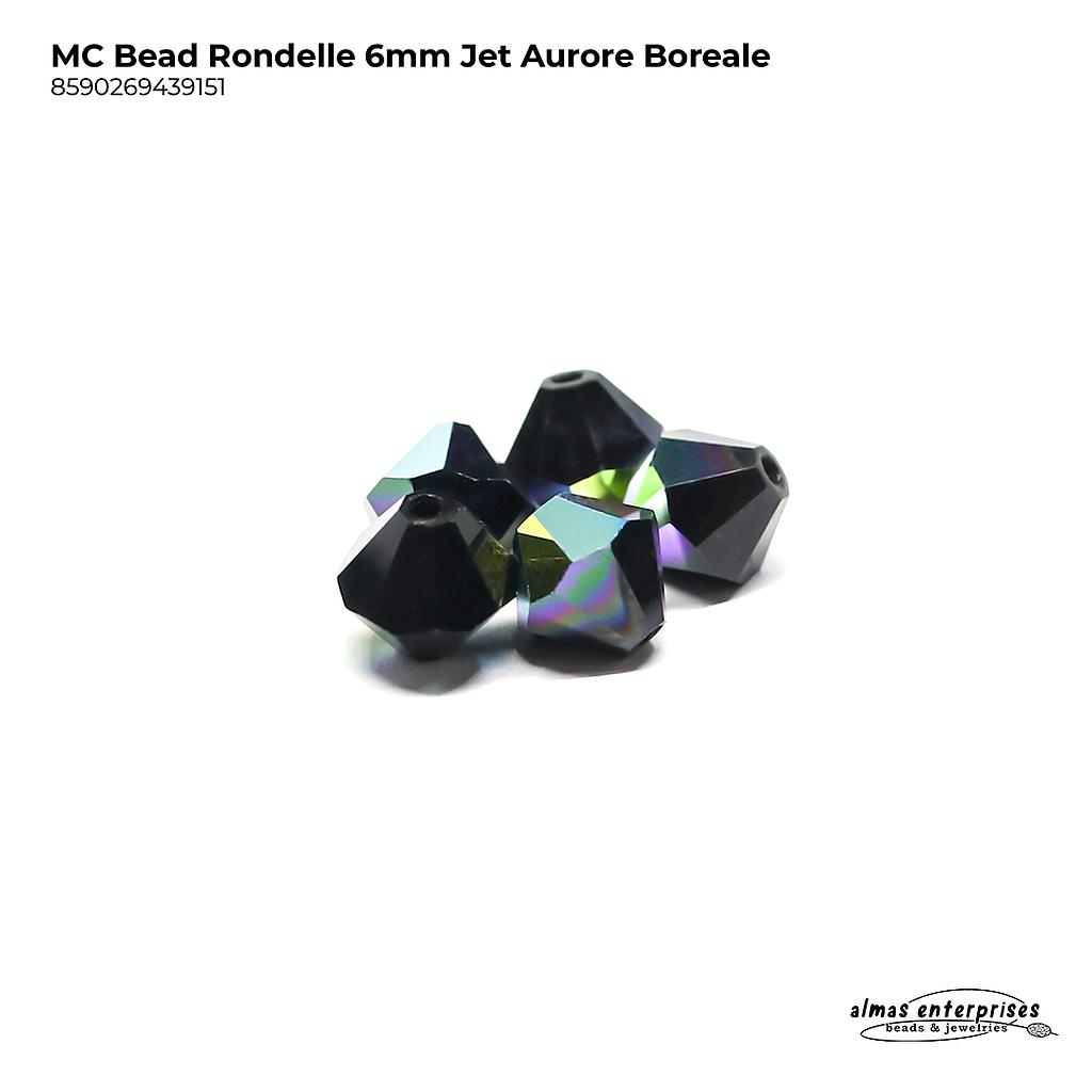 MC Bead Rondelle 6mm Jet AB