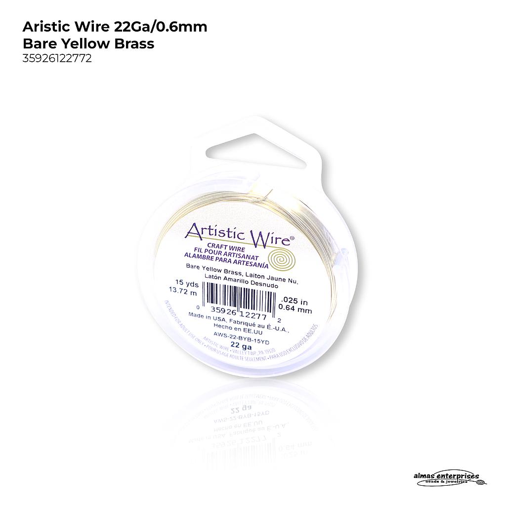 Artistic Wire 22GA/0,6mm Bare Yellow Brass