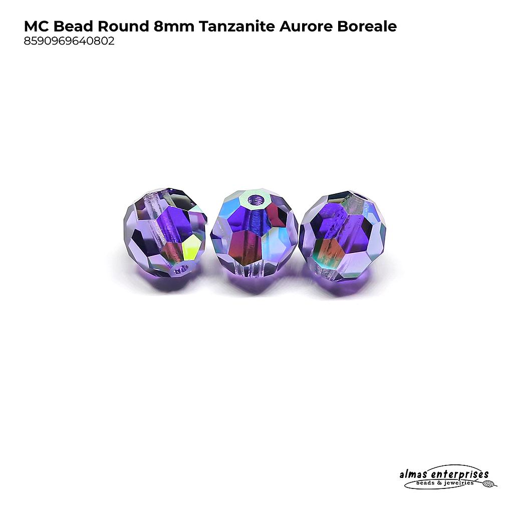 MC Bead Round 8mm Tanzanite AB