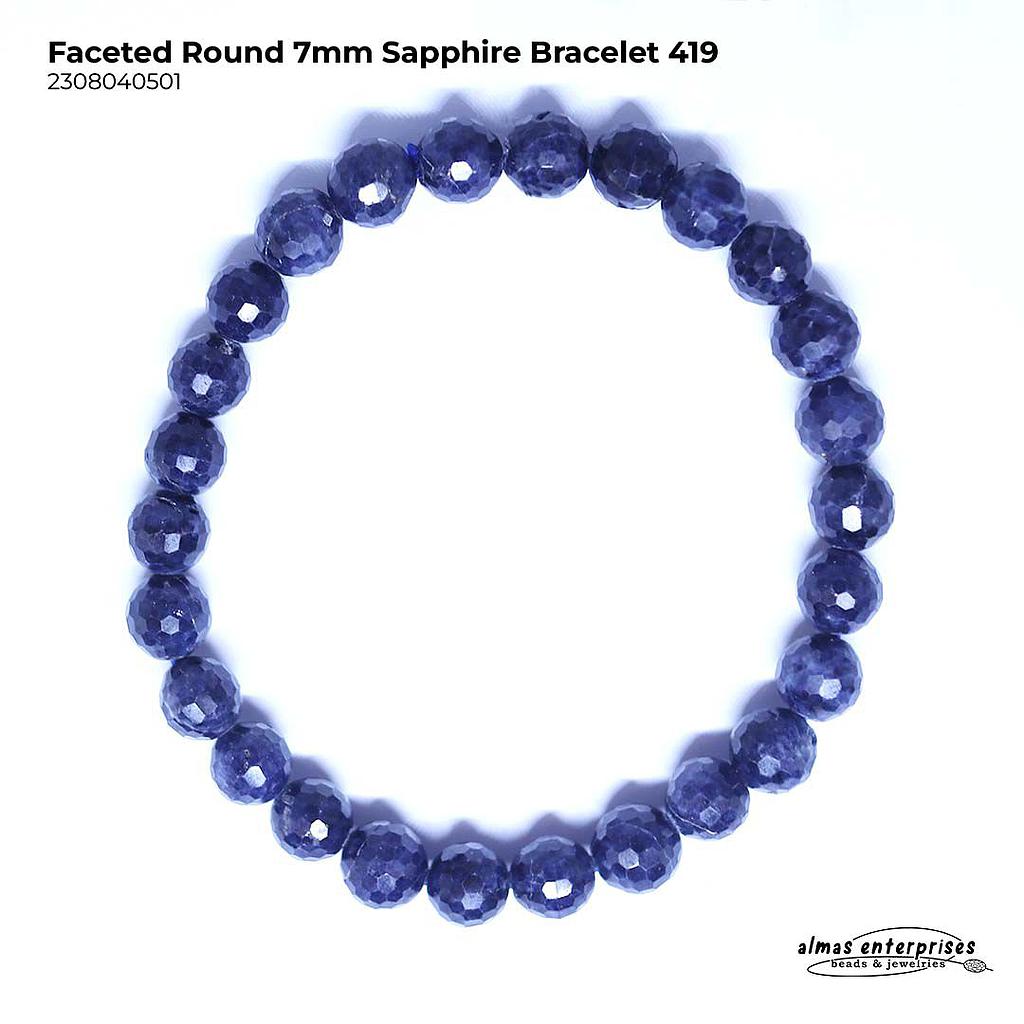 Fac Rd 7mm Sapphire Bracelet