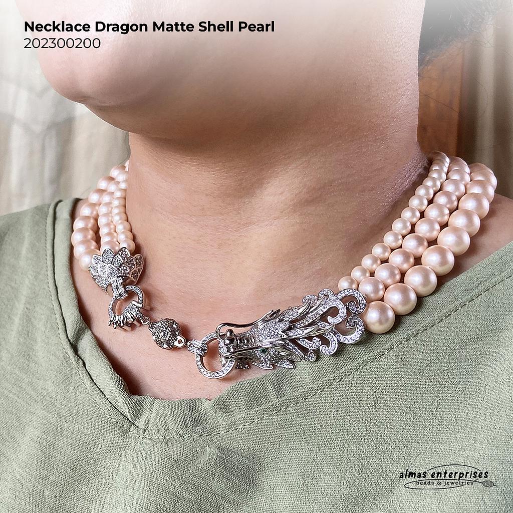 Design  Dragon Matte Shell Pearl Necklace