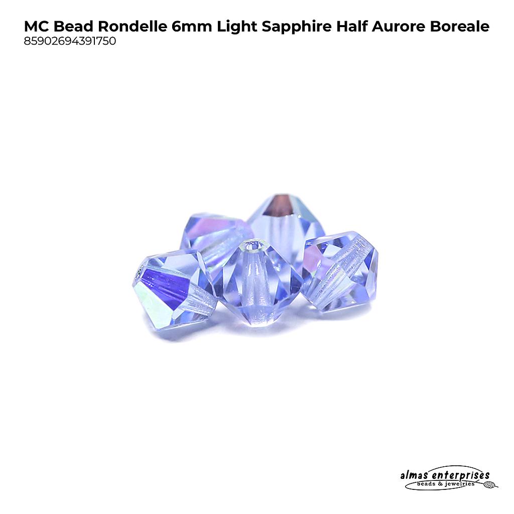 MC Bead Rondelle 6mm Lt.Sapph H AB
