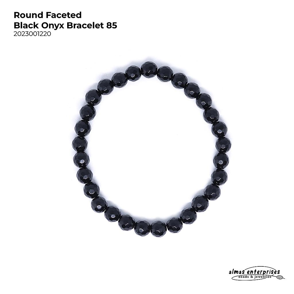 Round faceted Black Onyx Bracelet
