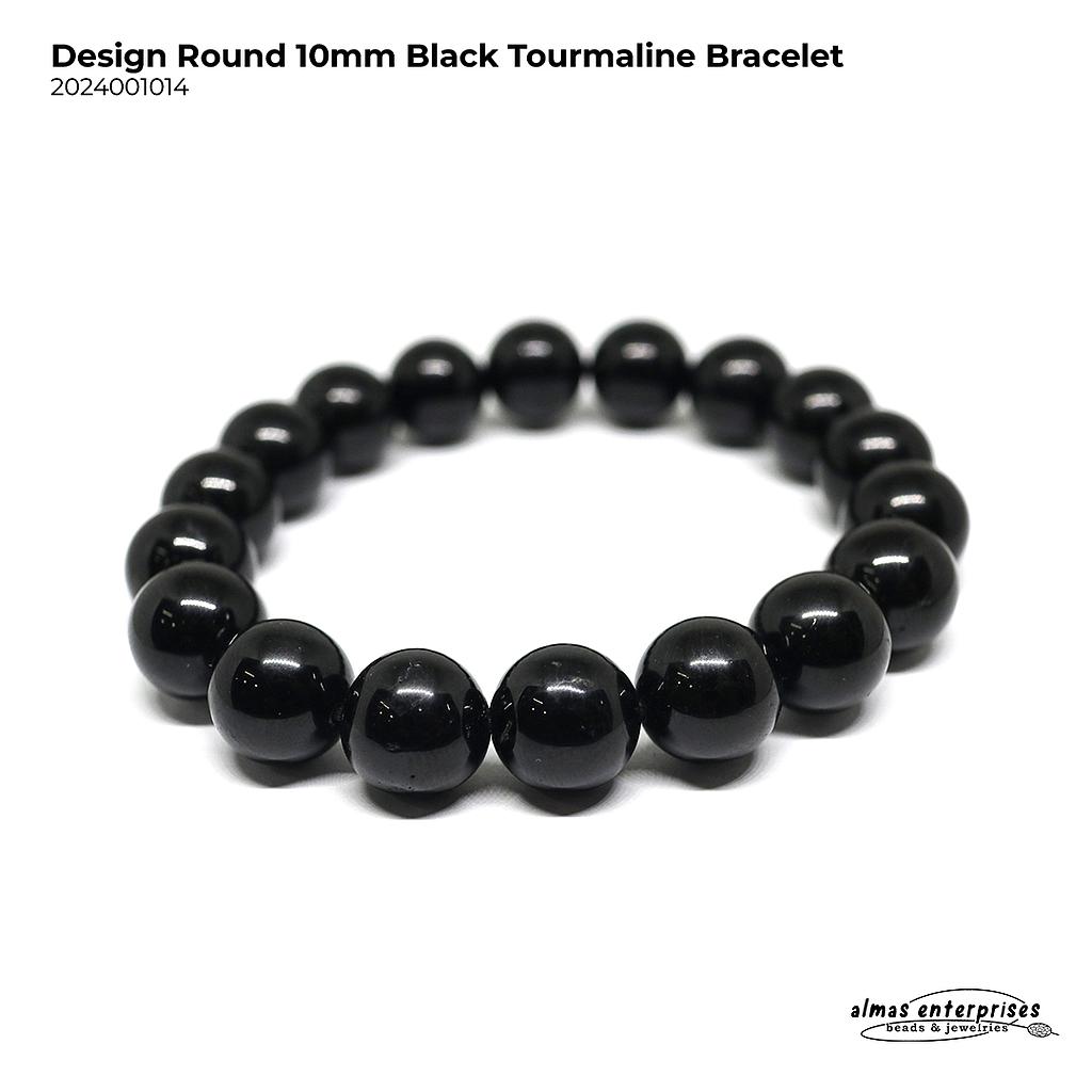 Design Round Black Tourmaline Bracelet